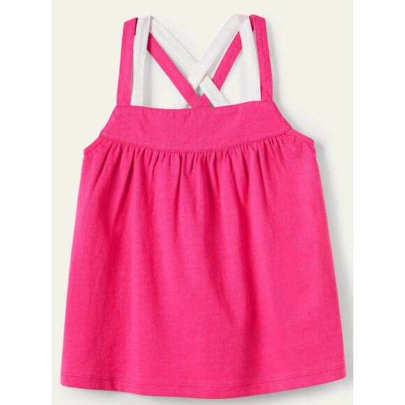 Mini Boden Girls Tutti Fruity Pink Multi Criss Cross Strap Tank Top 4-5 Years - Picture 1 of 5